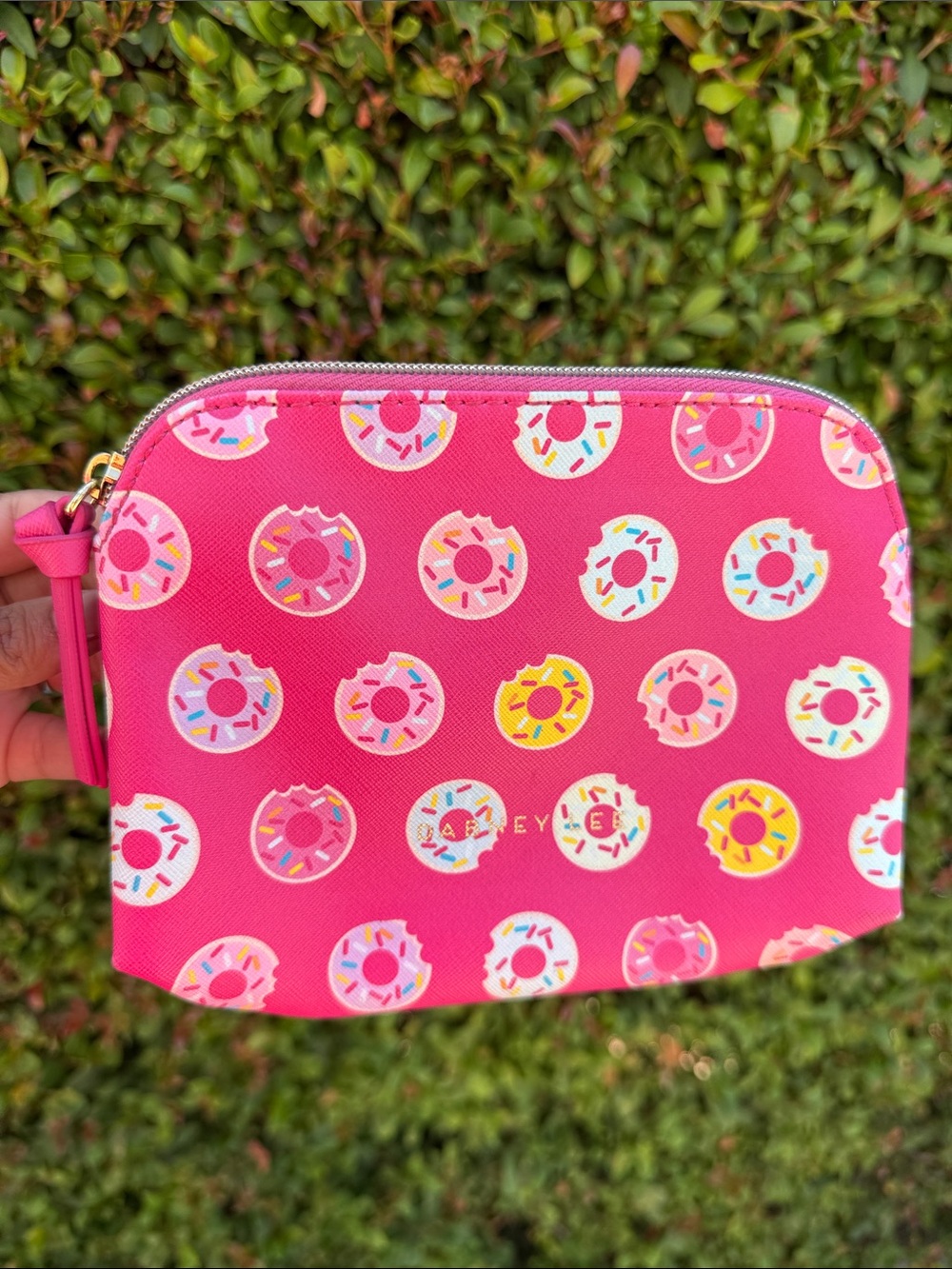 Dabney Lee Hot Pink Donut-Print Cosmetic Bag Set - Picture 5 of 5